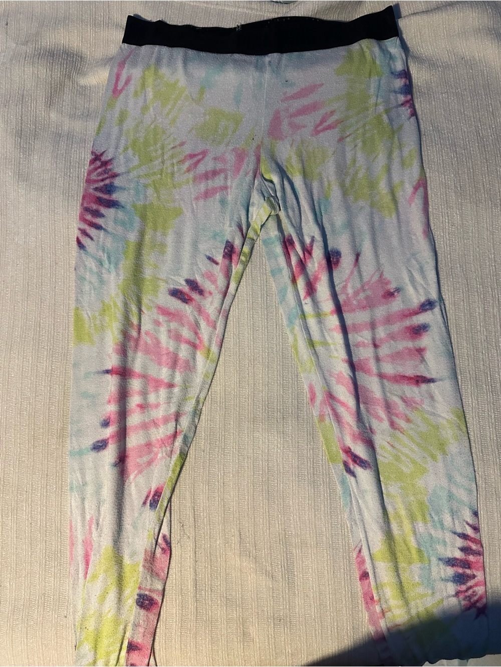 Pink Victoria secret Tie-Dye Leggings - Pastel Pink, Green & Blue